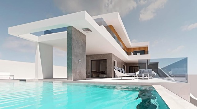 Villa moderna con piscina infinita — SZB Arquitectura