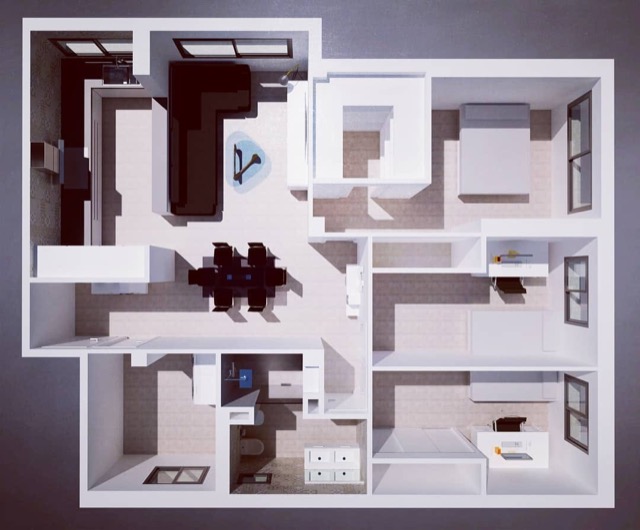 Distribución en planta de vivienda — SZB Arquitectura
